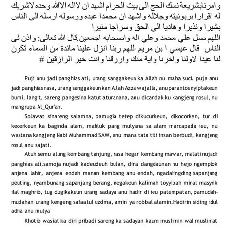Khutbah Singkat Idul Adha Bahasa Sunda - Murid Santuy