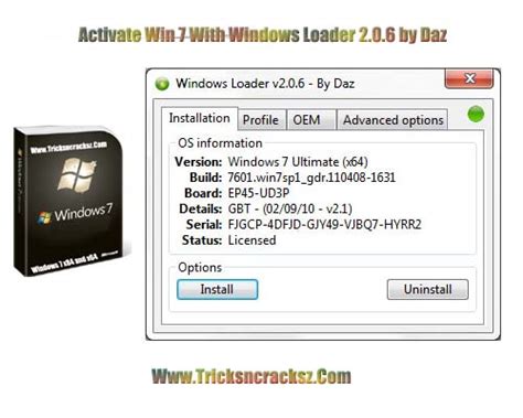Activate Win 7 With Windows Loader 206 By Daz Tricks And Cracks