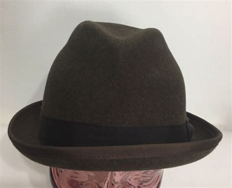 Vintage 100 Wool Fedoratrilby Dark Brown Woman Fashion Hat Size Large