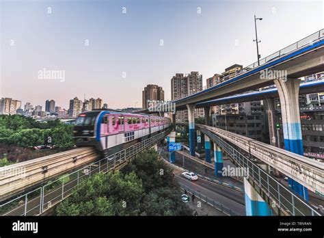 Chongqing Light Rail City Traffic Stock Photo Alamy