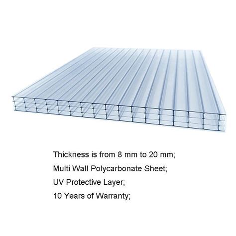 Transparent Multiwall Polycarbonate Sheet 8mm Area Of Application