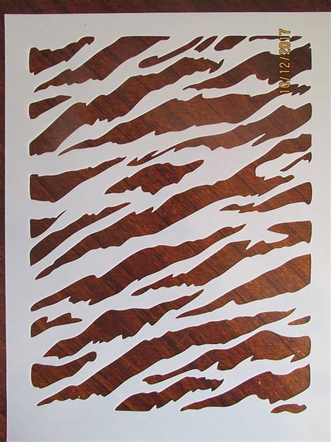 Tiger Stripes Stenciltemplate Reusable 10 Mil Mylar Etsy