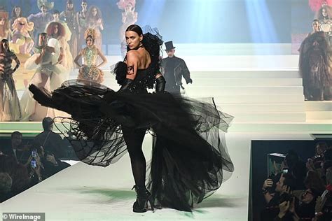 Irina Shayk Flaunts Figure In A Semi Sheer Corset Dress During Jean