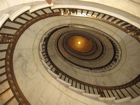 The View Looking Up The Spiral Stairs In The Capitol In Washington Dc