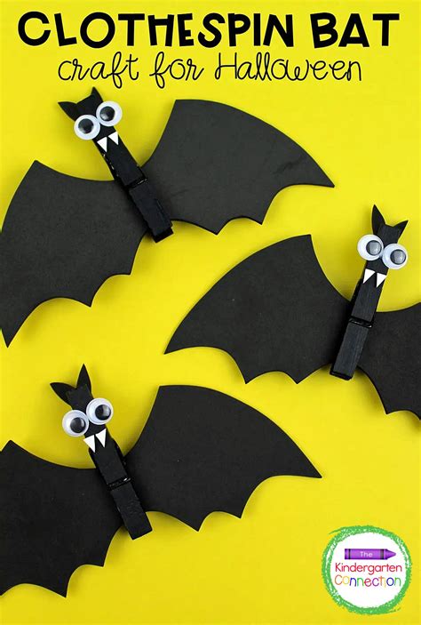 Cute Clothespin Bat Craft For Halloween The Kindergarten Connection