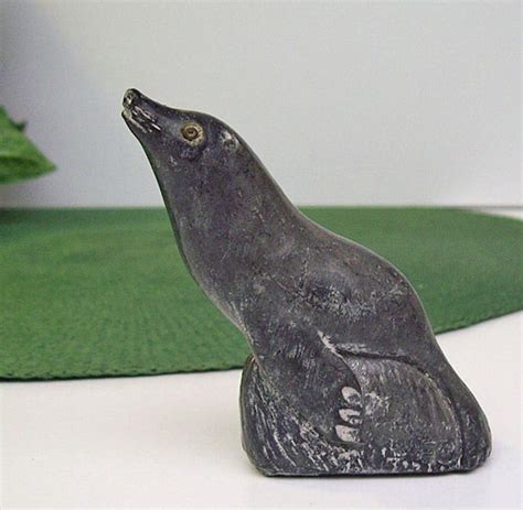 Vintage Wolf Original Soapstone Seal Figure Or Sculpture