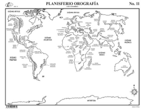 MAPA PLANISFERIO OROGRAFIA CON NOMBRE Planisferio Con Nombres Mapas