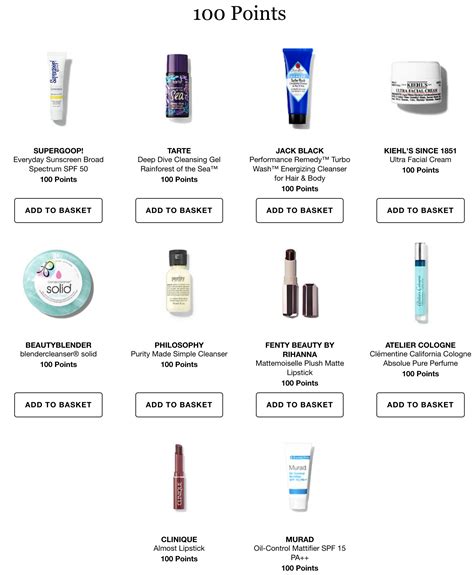 Sephora new 100/250/1500 pts rewards - Gift With Purchase