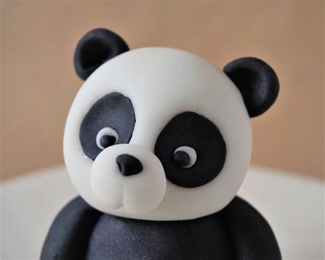 Fondant Panda Cake Topper Panda Bear Topper Fondant Animal Etsy