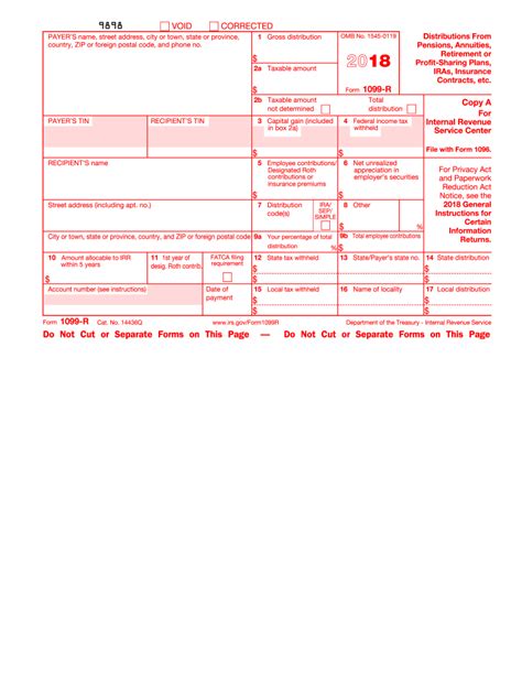 Irs 1099 R 2018 Fill And Sign Printable Template Online Us Legal Forms