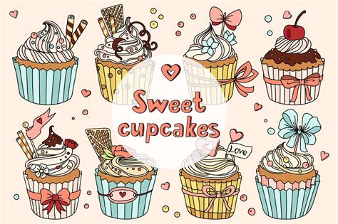 Sweet Cupcakes Graphics Creative Market