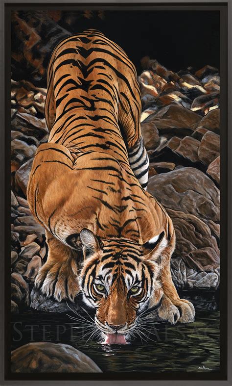 modern art painting realistic bengal tiger Stéphane Alsac