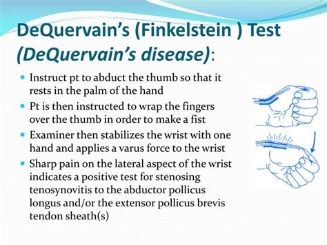Finkelstein's test for de quervens syndrome | clinical physio premium. PPT - Wrist & Hand Evaluation PowerPoint Presentation - ID ...