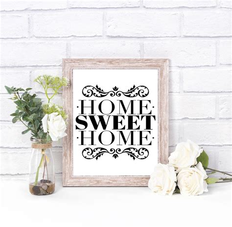 Home Sweet Home Beautiful Motivational Quote Poster Hallway Etsy