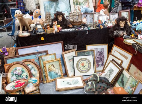 Stall Selling Variety Of Second Hand Items In Brick Lane Market Tower