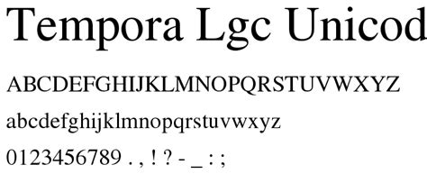 Looking for times new roman fonts? Tempora LGC Unicode Font : Basic Serif : pickafont.com