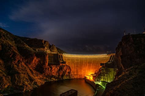 Roosevelt Lake Dam At Night Roosevelt Lake Arizona Photography Dam