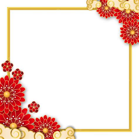 Chinese New Year Red Gold Creative Border Frame Chinese New Year