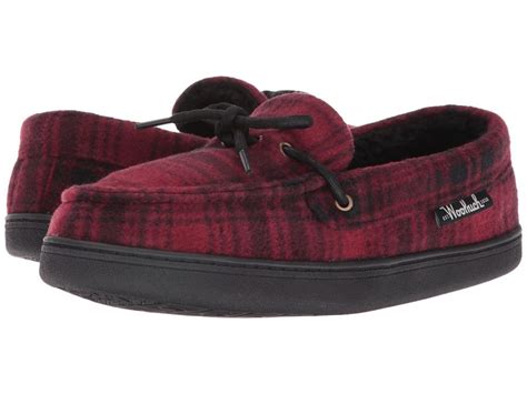 Woolrich Lewisburg Red Hunting Plaid Fleece Mens Slippers Slippers