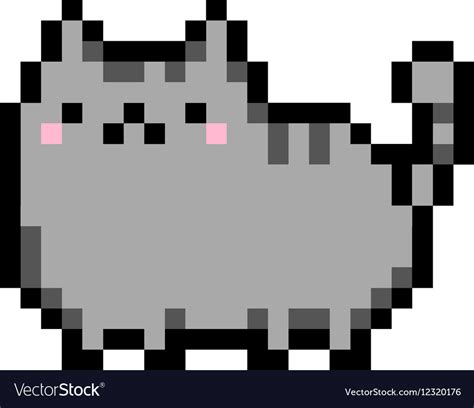 Cute Kitten Domestic Pet Pixel Art Isolated Vector Image