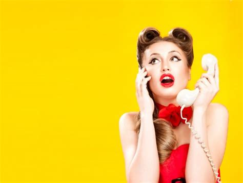 Pin Up Girl Talking On Retro Telephone Stock Photo By ©meggan 29805489