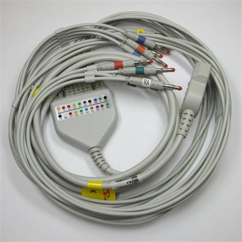ekg cable 10 lead with 4mm banana ge mac 1200