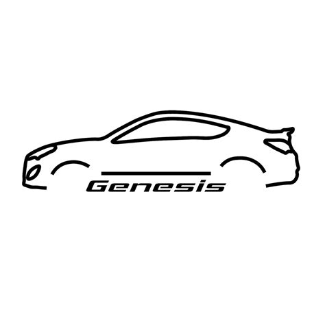 Hyundai Genesis Silhouette Vinyl Decals 4 6 And 8 Inches Etsy Canada
