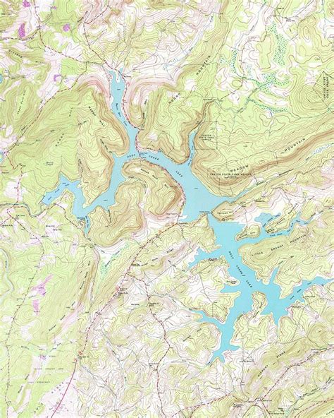 Deep Creek Lake Maryland Topographic Map By Genealogicalsurveyor On