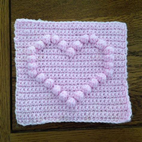 Crochet A Square With Heart Bobble Chart Easy Diy Project