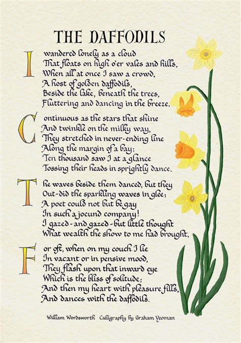 Daffodils Famous Poem By William Wordsworth I Wandered Etsy William