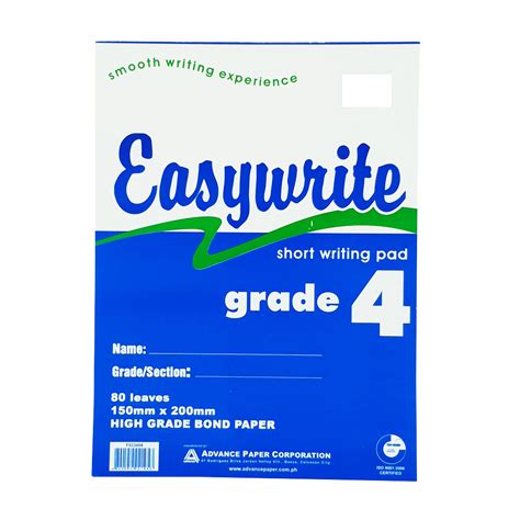 Easywrite Writing Pad Grade 4 Department Store Csi Mall