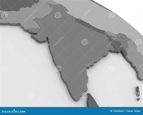 India On Grey 3d Map Stock Illustration Illustration Of Region 73283829