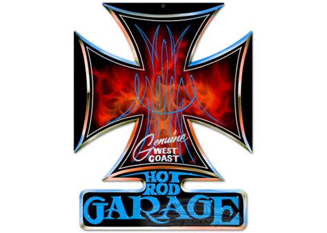 Hot Rod Garage Metal Sign 14 X 18