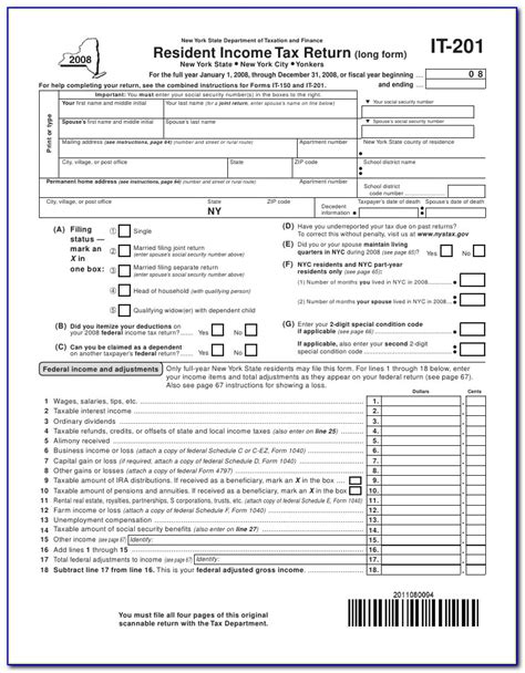 Printable New York State Tax Forms Printable Forms Free Online