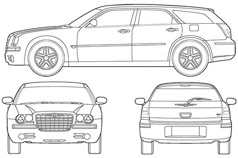 Chrysler 300 Car Drawing Sketch Coloring Page