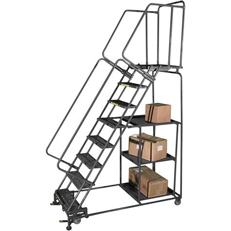 Ballymore Spl 6 6 Step Gray Steel Rolling Safety Ladder Stock Picking