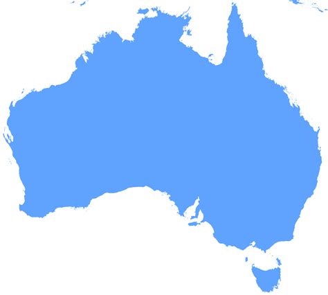 Blank Map Of Australia •