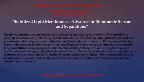 Stabilized Lipid Membranes Advances In Biomimetic Sensors And