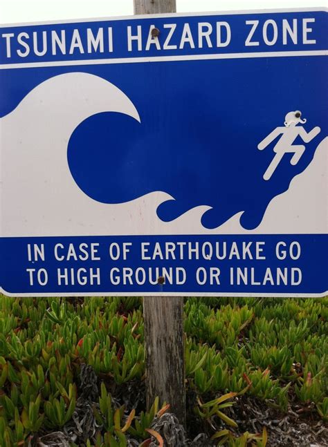 Tsunami Warning Sign At Point Reyes North Beach Someone Has Added A