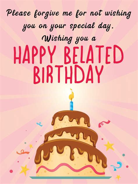 Belated Cake Happy Belated Birthday Cards Birthday Greeting Cards By Davia Belated