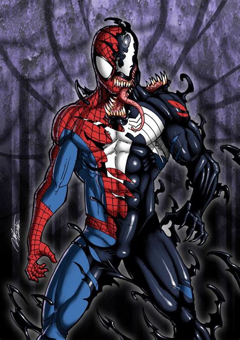 Spidey Turning Into Venom By Nataku27 Spiderman Marvel