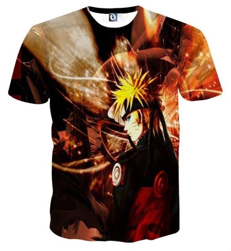 Naruto Shippuden Fan Art Fire Background Cool Design T Shirt Saiyan Stuff