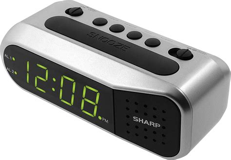Sharp Electric Digital Dual Alarm Clock Battery Backup Led Large