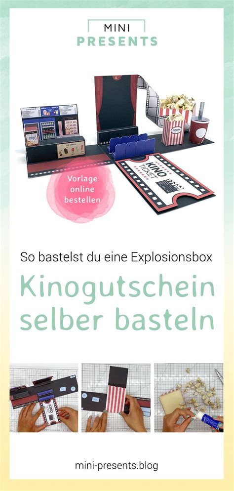 Kino gutschein vorlage einladung geburtstag basteln kinogutschein basteln teenager geburtstag geburtstagseinladungen kinder coole hochzeitseinladungen kinder filme einladungskarten. Kinogutschein als Explosionsbox basteln in 2020 ...