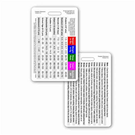 Paediatric Vital Signs And Developmental Milestones Badge Card Scrubser