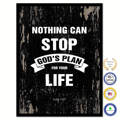 Nothing Can Stop God S Plan For Your Life Isaiah 14 27 Bible Verse Scripture Quote Black