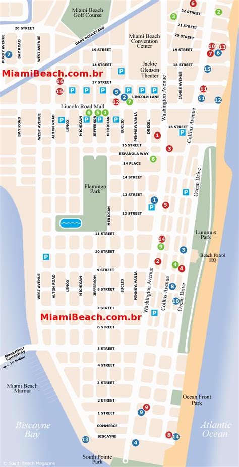 Star map of celebrity homes top secret miami beach parking lots save money on valet parking with this miami beach. Mapa - Miami Beach - Miami Beach - guia em português