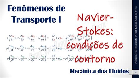 Aula11 Equações de Navier Stokes Condições de contorno com exemplo