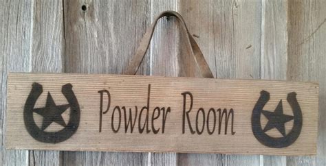 Powder Room Rustic Sign Re Purposed Barn Wood Sign Hand Etsy