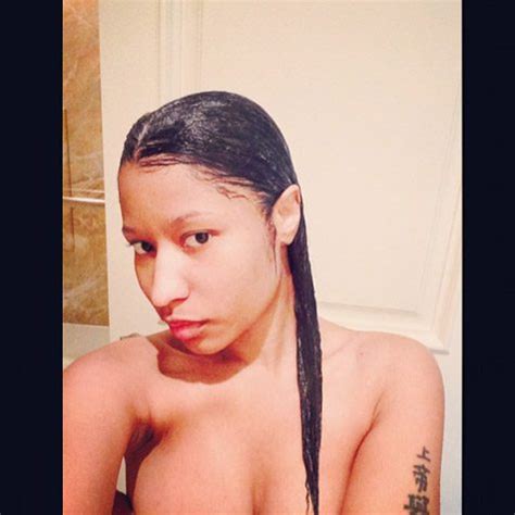 Nicki Minaj Wet And Topless In Bathroom Pics